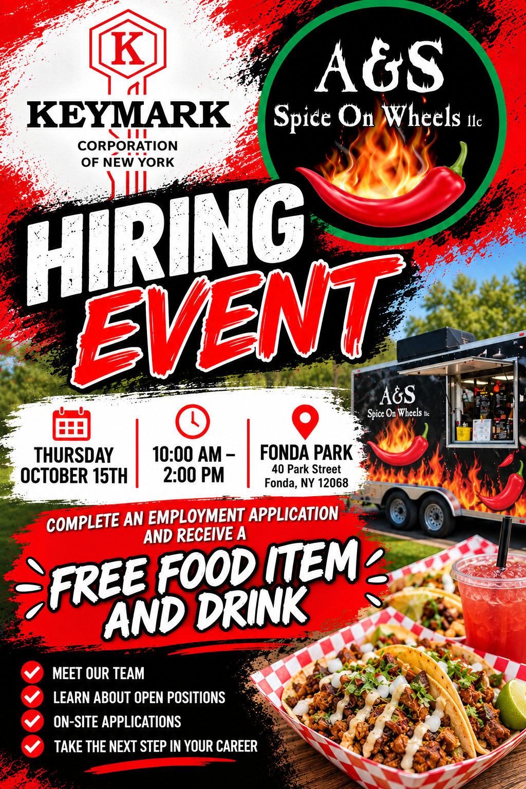 Keymark and Kas-Kel Job Fair and Food Truck at Fonda Park — October 15, 2026